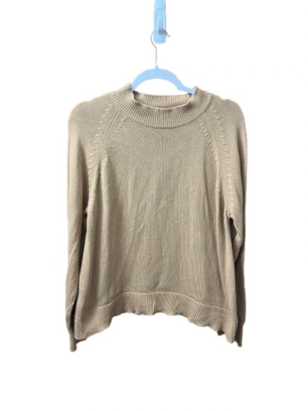 Quince 100% Cotton Mockneck Sweater in Camel